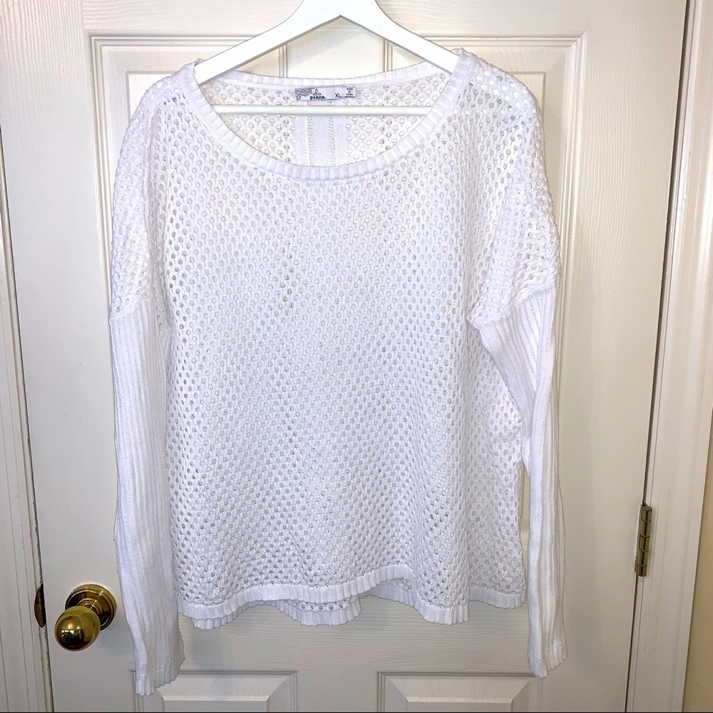 PRana sweater white size XL open weave design